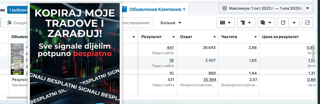 Meta Ads account screenshot