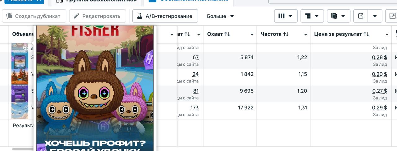Meta Ads account screenshot